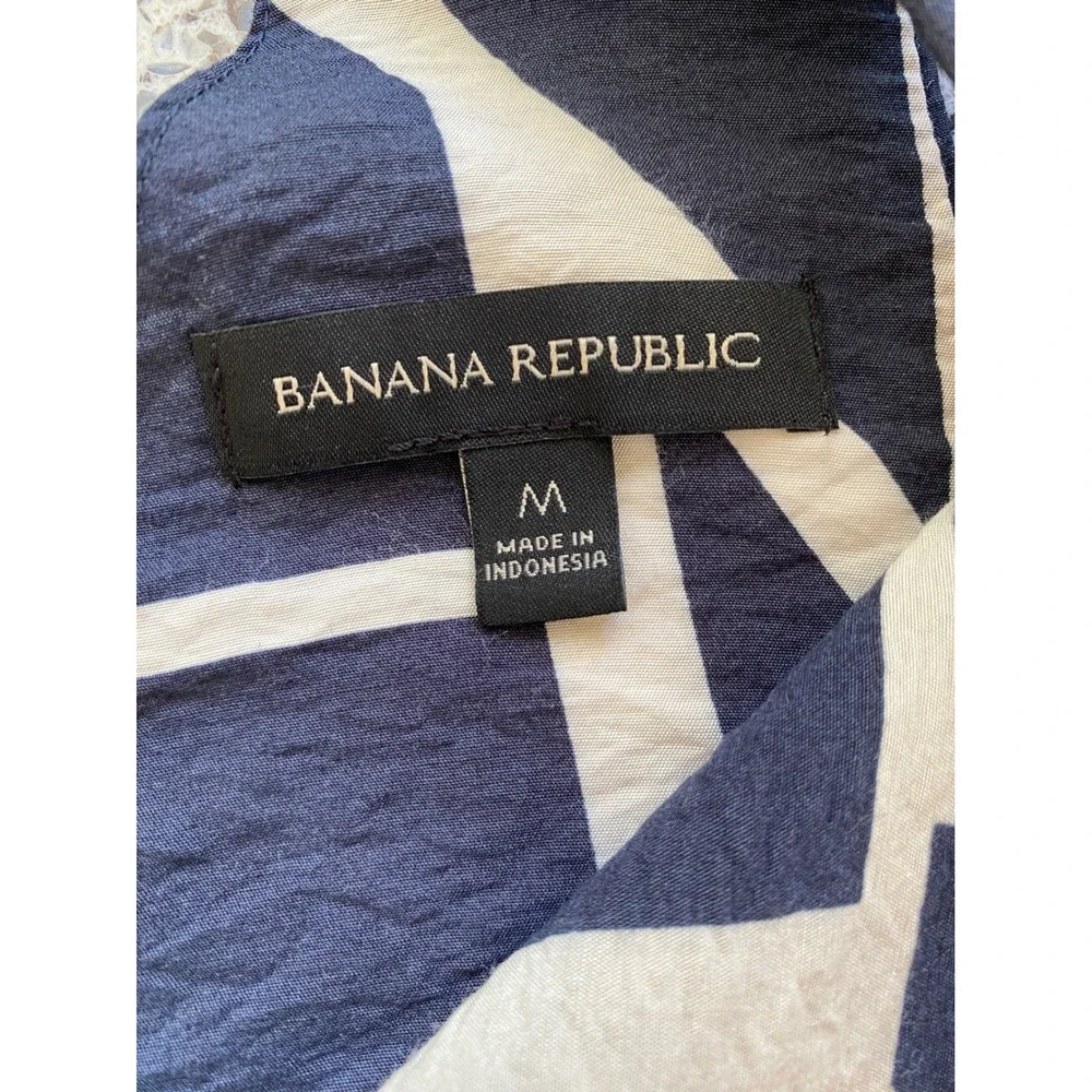 Banana Republic Trapeze Dress M Navy MCM Excellent Geometric Abstract Artsy Mod